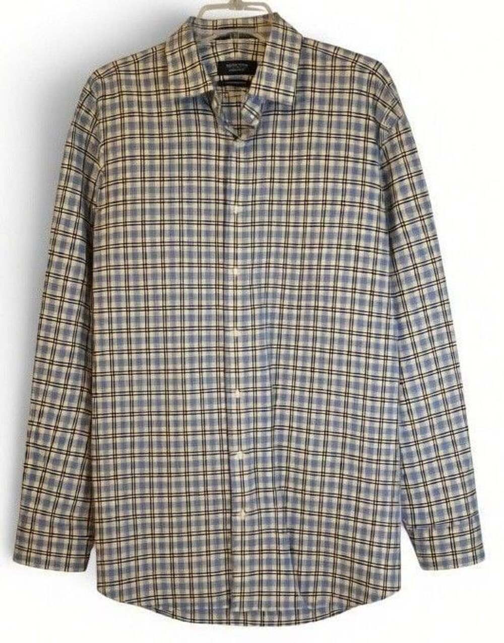 Nordstrom Men's Shop Plaid Shirt Size 16 35 Traditional Large